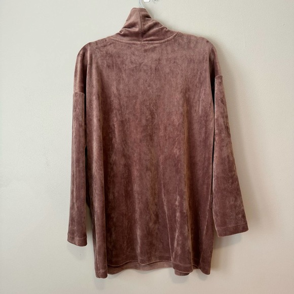 J. Jill PureJill Medium‎ Mauve Pink Turtleneck Plush Tunic Sweatshirt - Picture 2 of 4